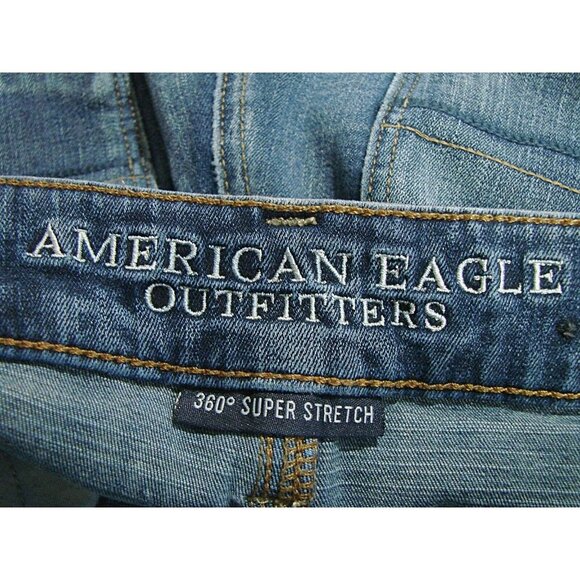 American Eagle AEO Women Sz 2 Distressed Hi-Rise Jegging Jeans 360 Super Stretch - Picture 3 of 12